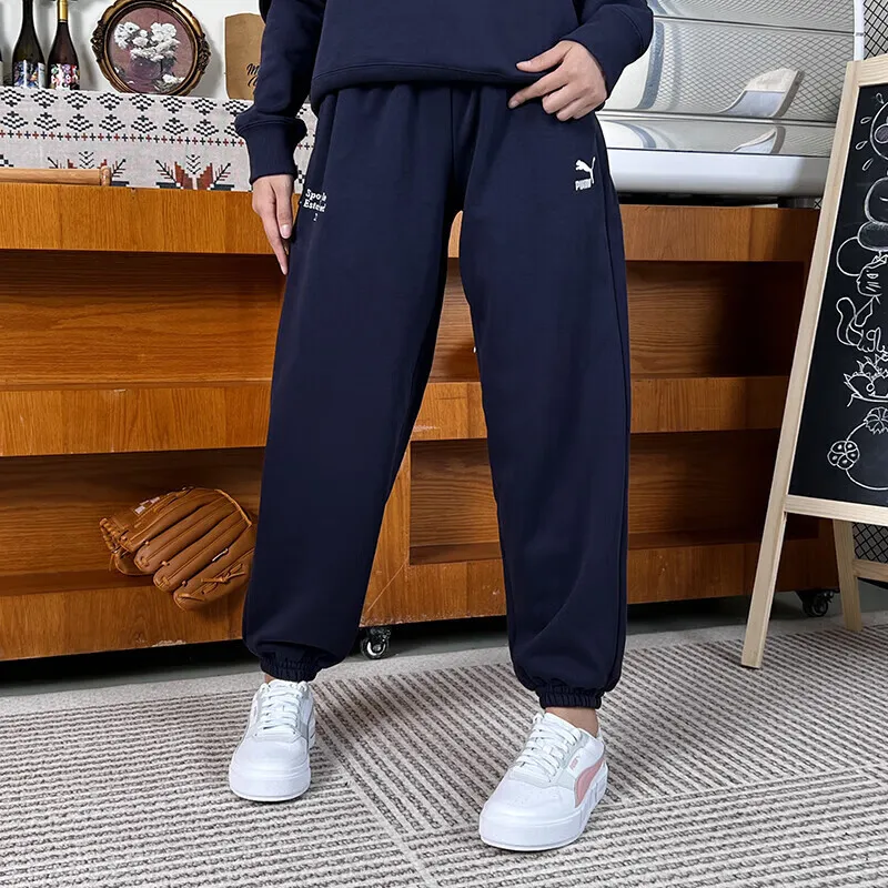 PUMA Knitted Sweatpants Women's Navy Blue-2