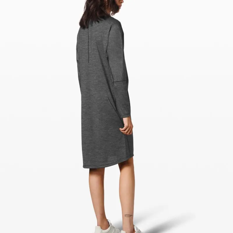 Lululemon Long-Sleeved Dresses Women's Black Gray Color-2
