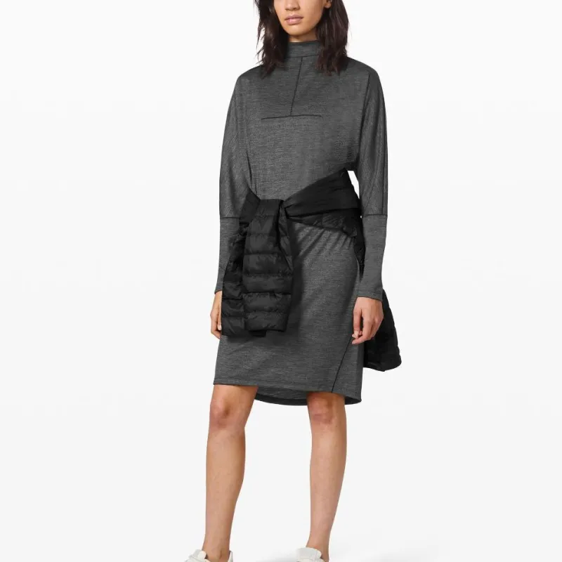 Lululemon Long-Sleeved Dresses Women's Black Gray Color-1