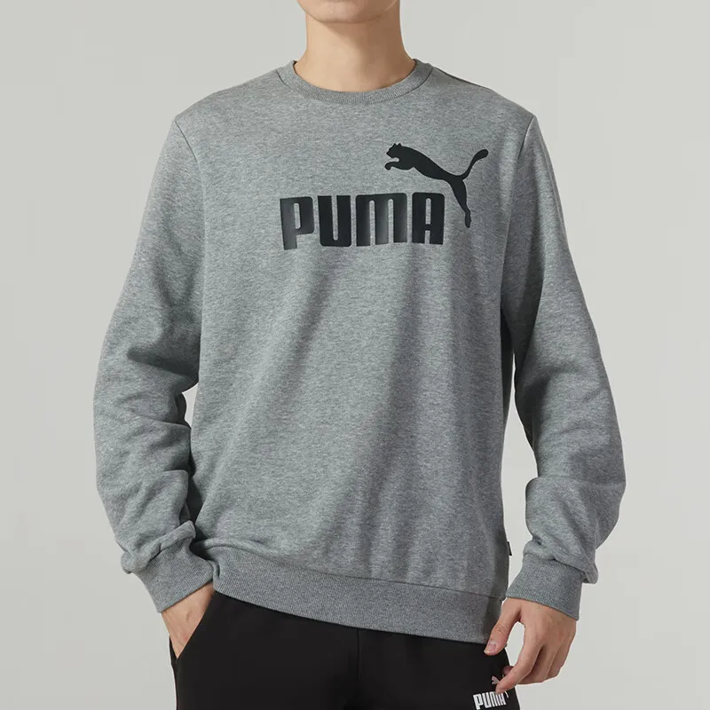 PUMA Crew TR Big Logo Sweatshirts Unisex Light Gray-2