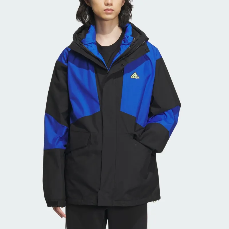 Adidas Down Jacket Men's Black/Royal Blue-1
