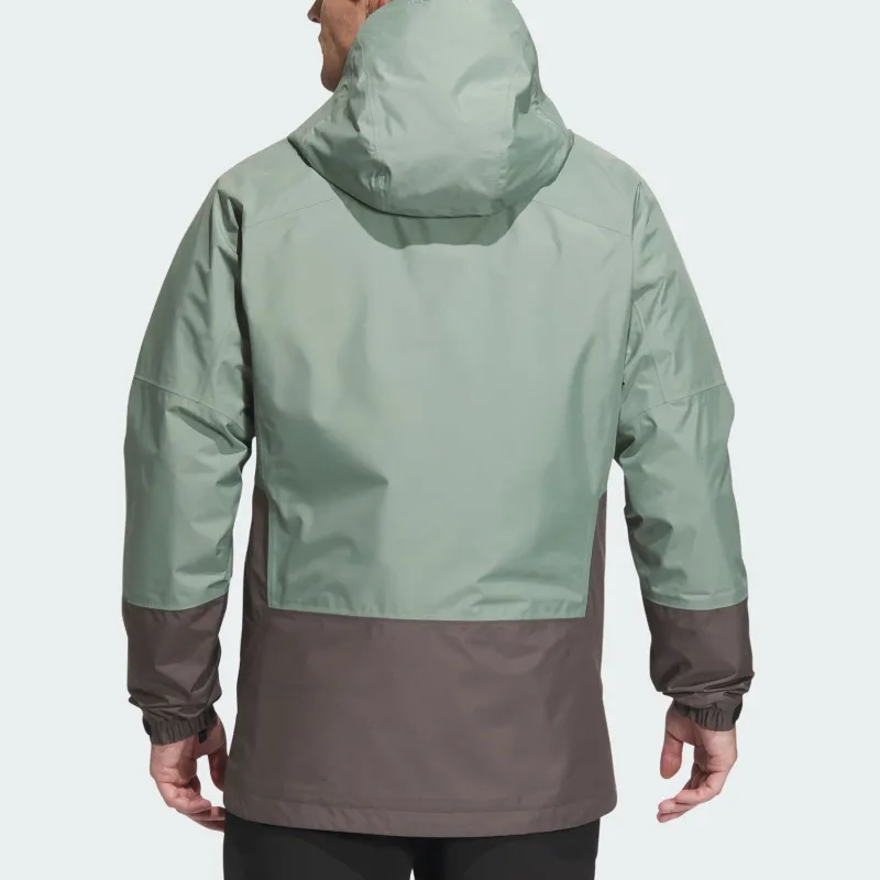 Adidas Waterproof And Windproof Windbreaker Jacket Men's Dusty Green-1