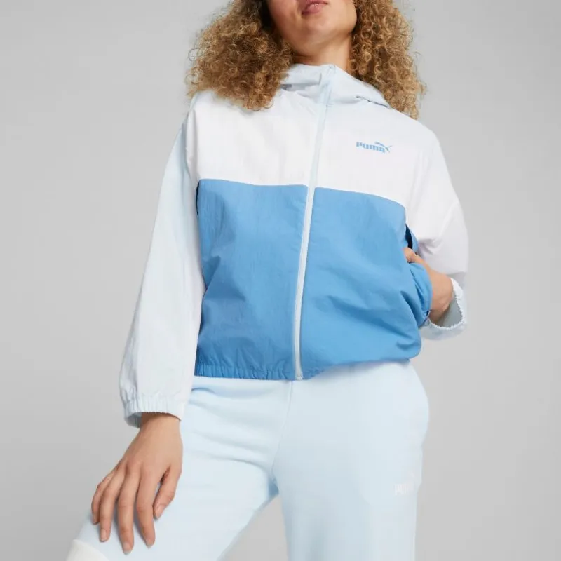 PUMA Oversized Hooded Windbreaker Jacket Women's Blue-2