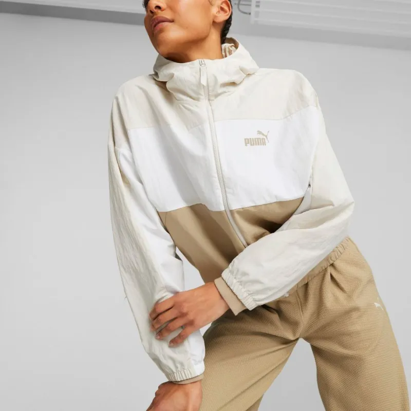 PUMA Oversized Hooded Windbreaker Jacket Women's Khaki-5