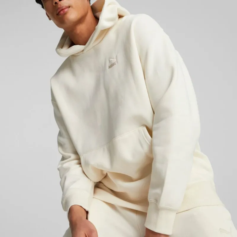 PUMA CLASSICS Classics Relaxed Hoodie FL Sweatshirt Men's White-2
