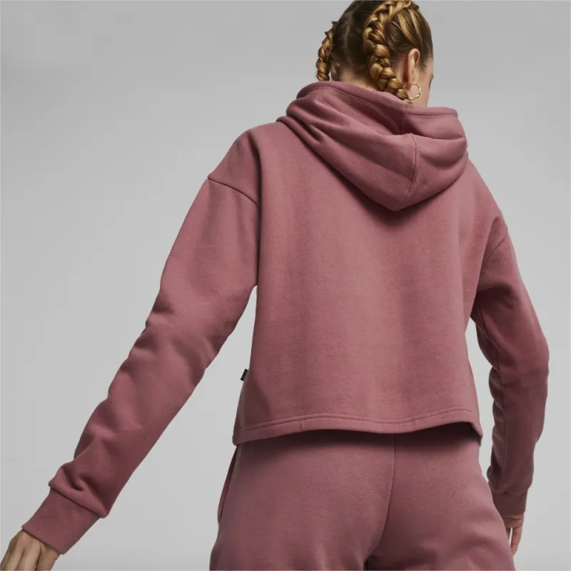 PUMA Metallic Nights Essentials Cropped Small Logo Hoodie TR Sweatshirt Women's Pink-2