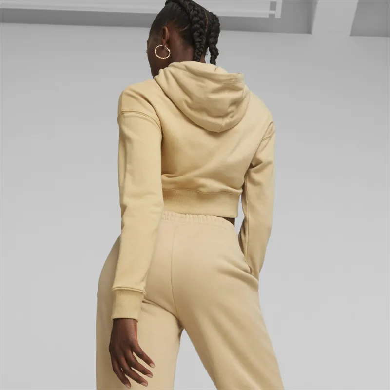PUMA CLASSICS CLASSICS Cropped Hoodie TR Sweatshirt Women's Coffee-2