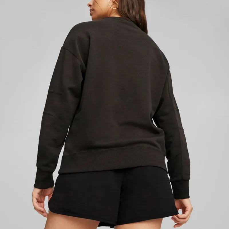 PUMA TEAM TEAM Crew TR Sweatshirt Women's Black-2