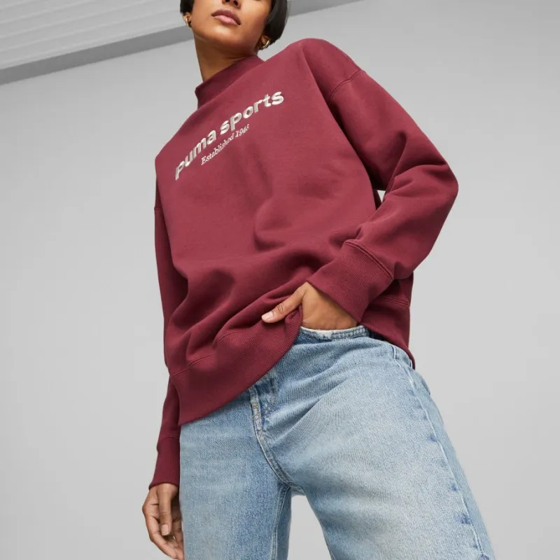 PUMA TEAM Crew TEAM Crew Fleece Sweatshirt Women's Red-2