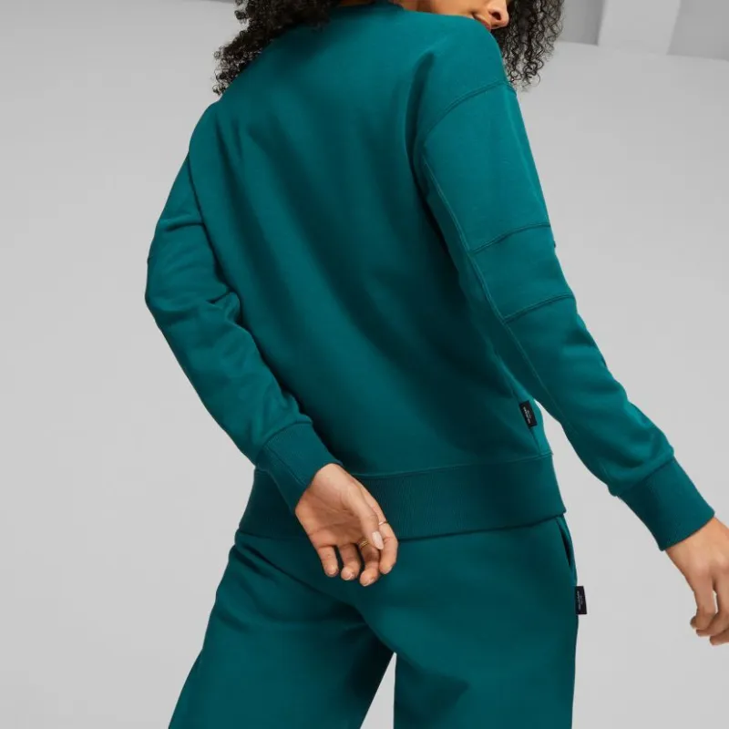 PUMA TEAM TEAM Crew TR Sweatshirt Women's Green-2