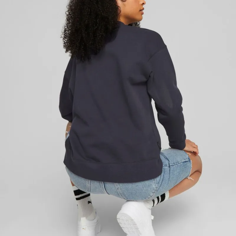 PUMA TEAM Crew Fleece Sweatshirt Women's Black-3