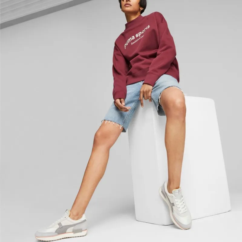 PUMA TEAM Crew TEAM Crew Fleece Sweatshirt Women's Red-4