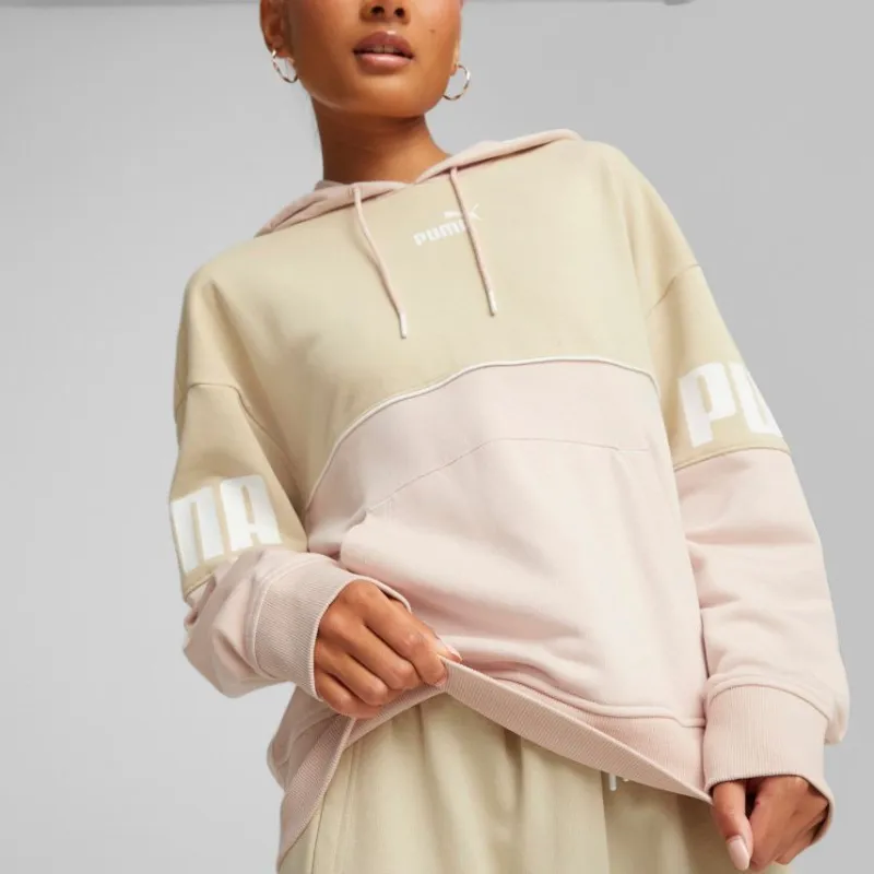 PUMA Power Colorblock Hoodie TR Sweatshirt Women's Khaki-2