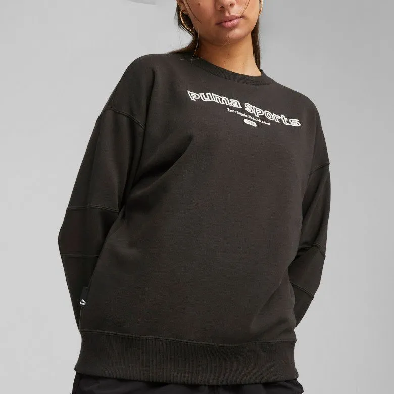 PUMA TEAM TEAM Crew TR Sweatshirt Women's Black-3