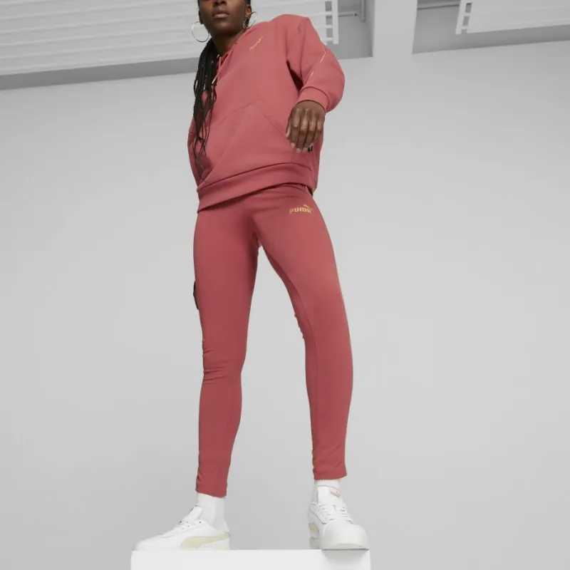 PUMA Essentials+ MINIMAL GOLD Hoodie Fleece Sweatshirt Women's Pink-3