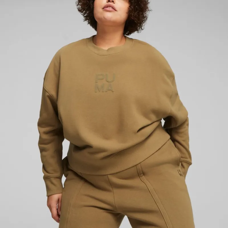PUMA INFUSE Crew TR Sweatshirt Women's Coffee-2