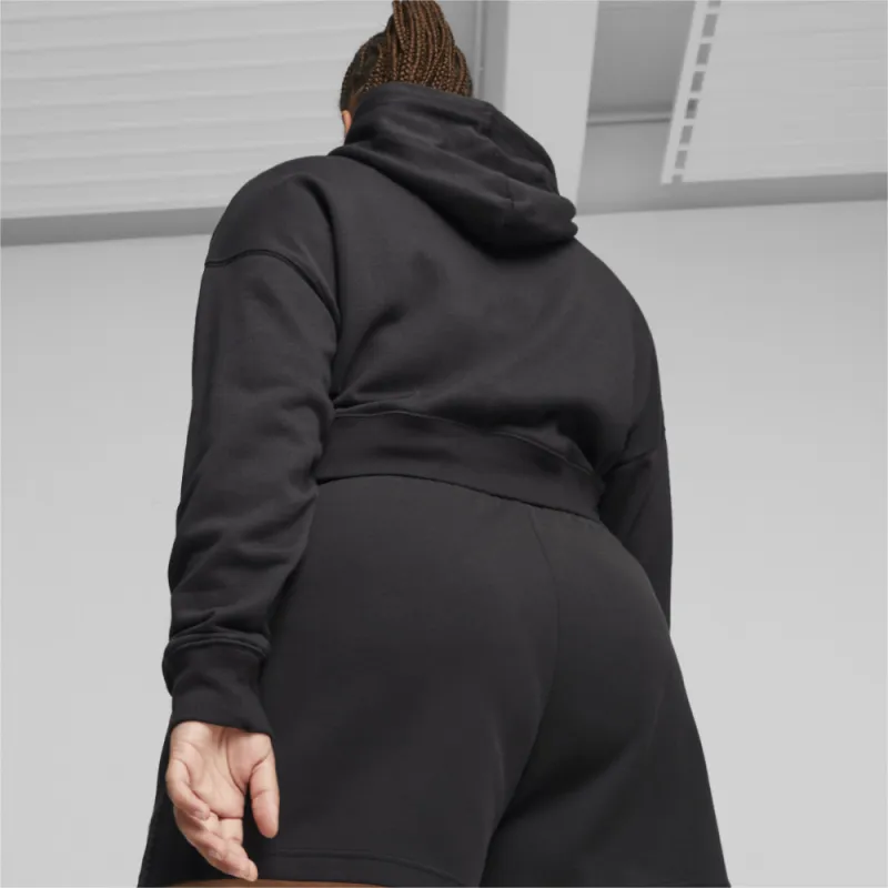PUMA CLASSICS Cropped Hoodie TR Sweatshirt Women's Black-3