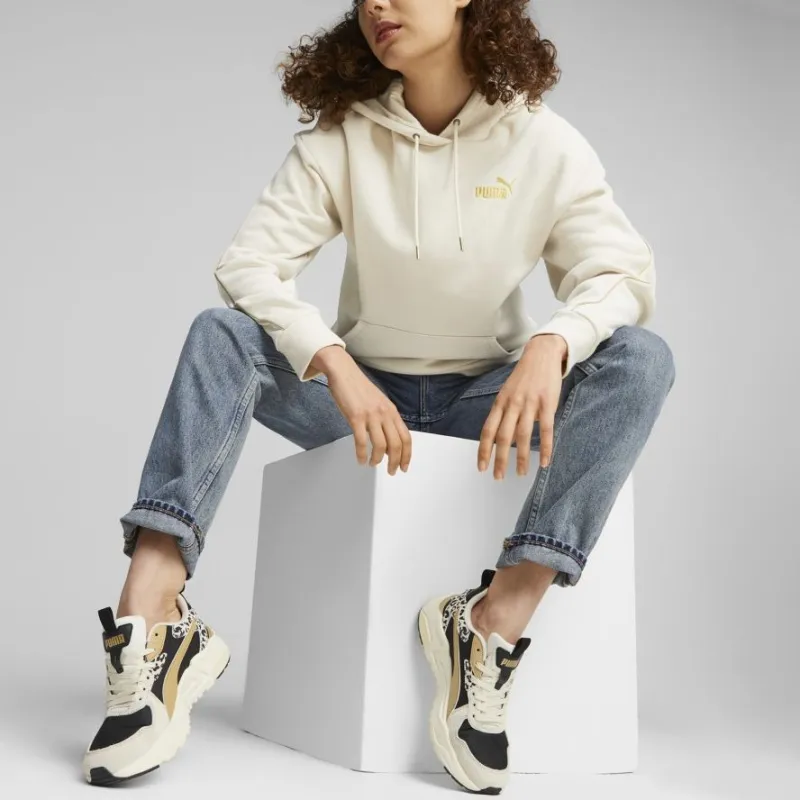 PUMA Essentials+ Essentials+ MINIMAL GOLD Hoodie Fleece Sweatshirt Women's White-3