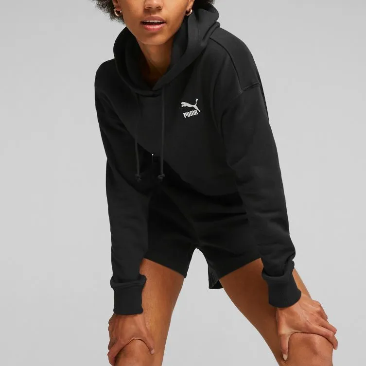 PUMA CLASSICS Cropped Hoodie TR Sweatshirt Women's Black-2