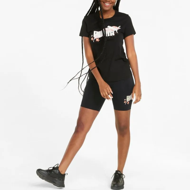PUMA FLORAL VIBES HW Graphic Sports Shorts Women's Black-2