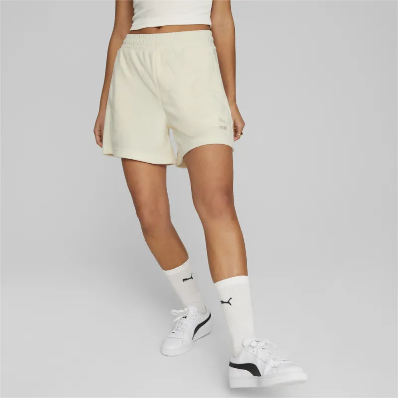 PUMA CLASSICS CLASSICS Toweling Shorts 5' Sports Shorts Women's White-4