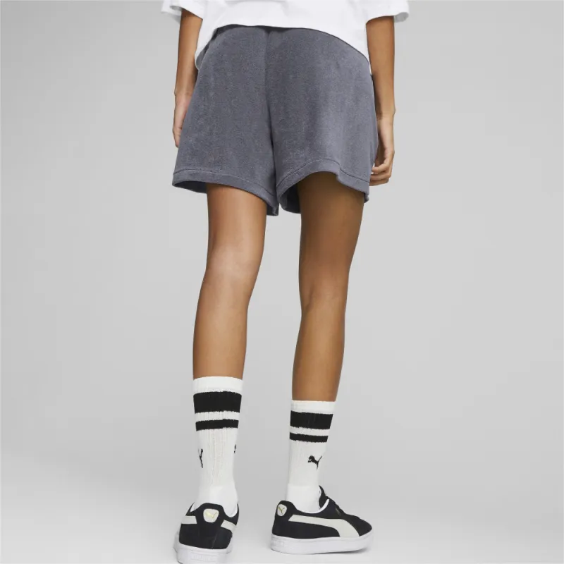 PUMA CLASSICS Toweling Shorts 5' Sports Shorts Women's Gray-4