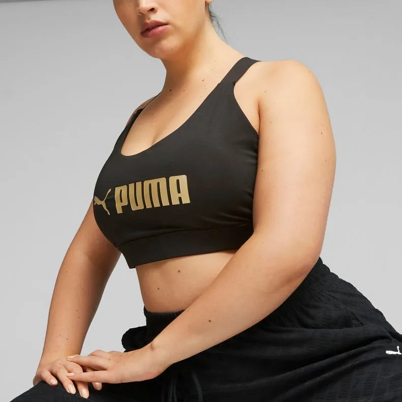 PUMA Mid Impact Fit Bra Sports Underwear Women's Black-2