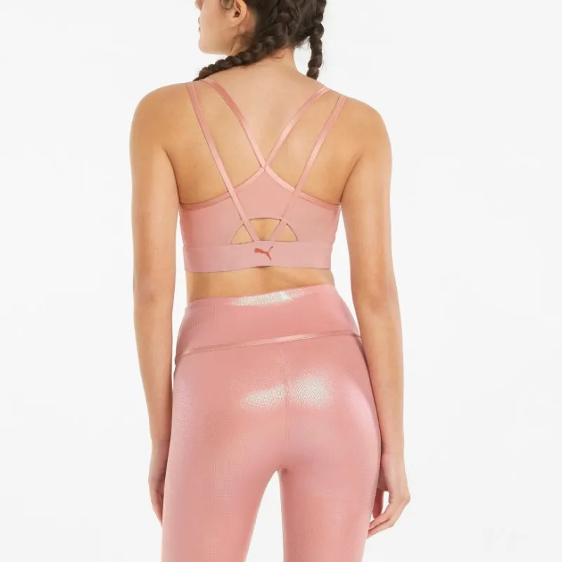 PUMA Mid Impact Stardust Crystal Sport Bra Sports Underwear Women's Pink-4