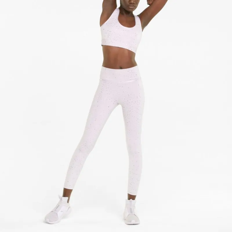 PUMA AOP Mid Impact Stardust Crystal Sport Bra Sports Underwear Women's White-3