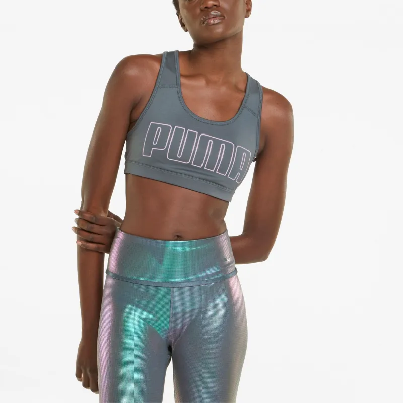 PUMA Mid Impact 4Keeps Graphic Sport Bra Sports Underwear Women's Gray-2