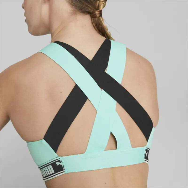 PUMA Mid Impact Feel It Bra Sports Underwear Women's Green-3