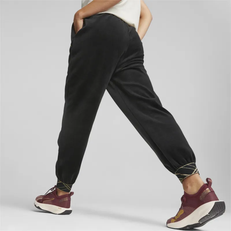 PUMA Deco Glam Velour Pant Knitted Sports Pants Women's Black-2