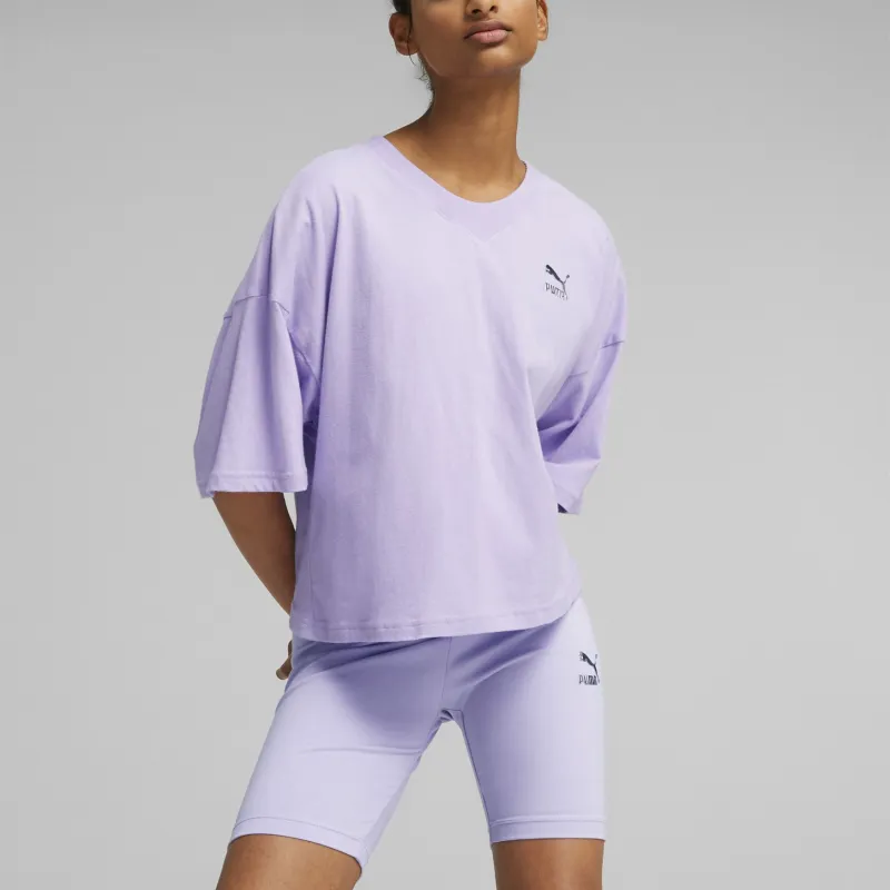 PUMA DARE TO FEELIN XTRA Oversized Tee T Shirt Women's Purple-3