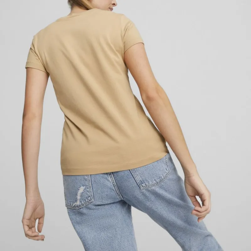 PUMA Essentials+ Embroidery Tee T Shirt Women's Khaki-3