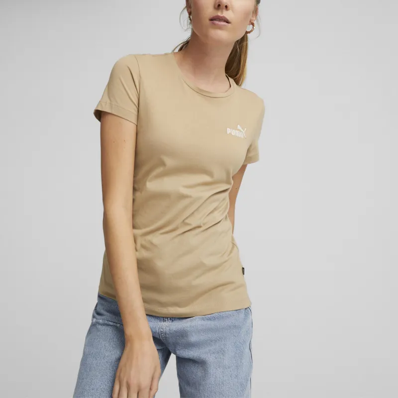 PUMA Essentials+ Embroidery Tee T Shirt Women's Khaki-2