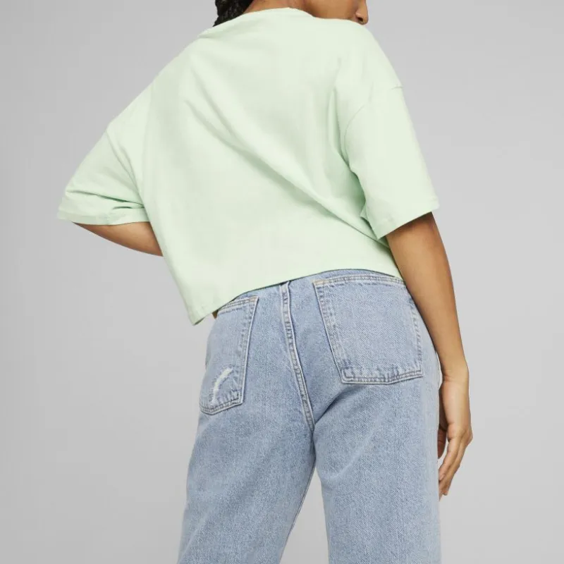 PUMA DARE TO FEELIN XTRA Oversized Tee T-Shirt Women's Green-3