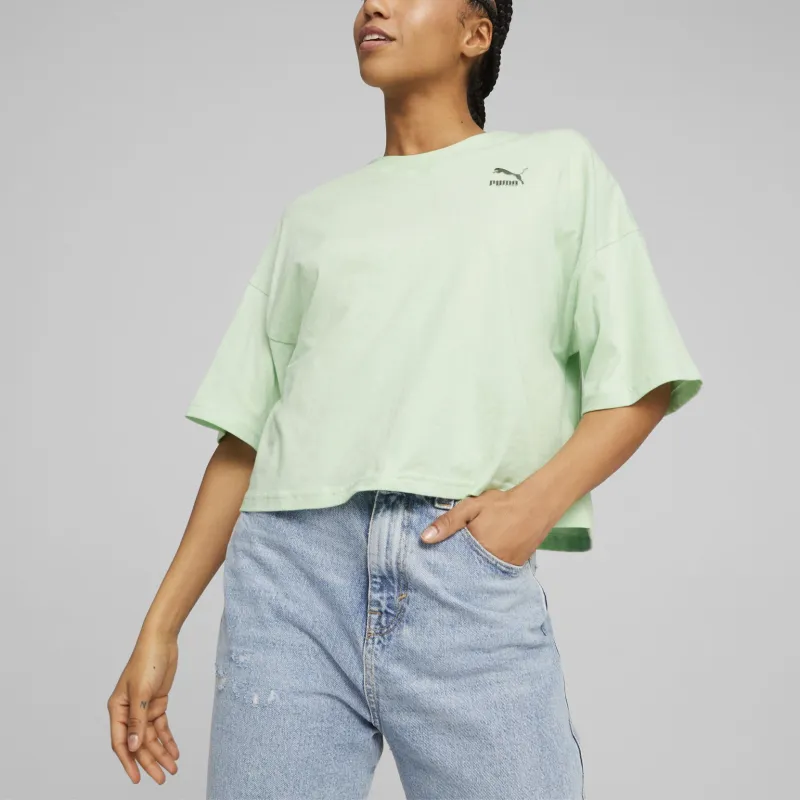 PUMA DARE TO FEELIN XTRA Oversized Tee T-Shirt Women's Green-2