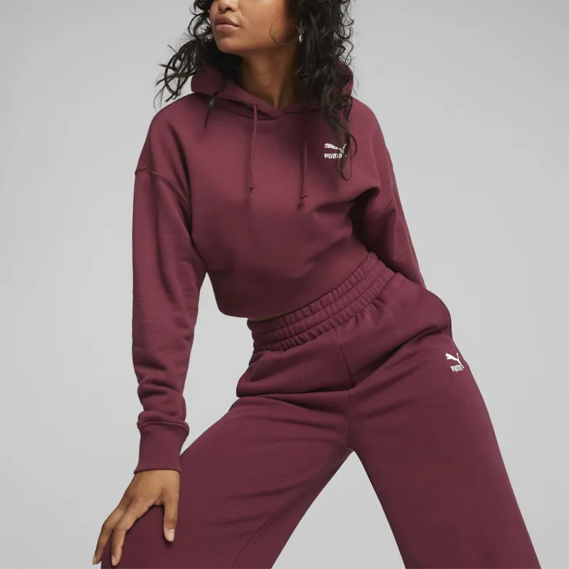 PUMA CLASSICS Cropped Hoodie TR Sweatshirt Women's Red-3