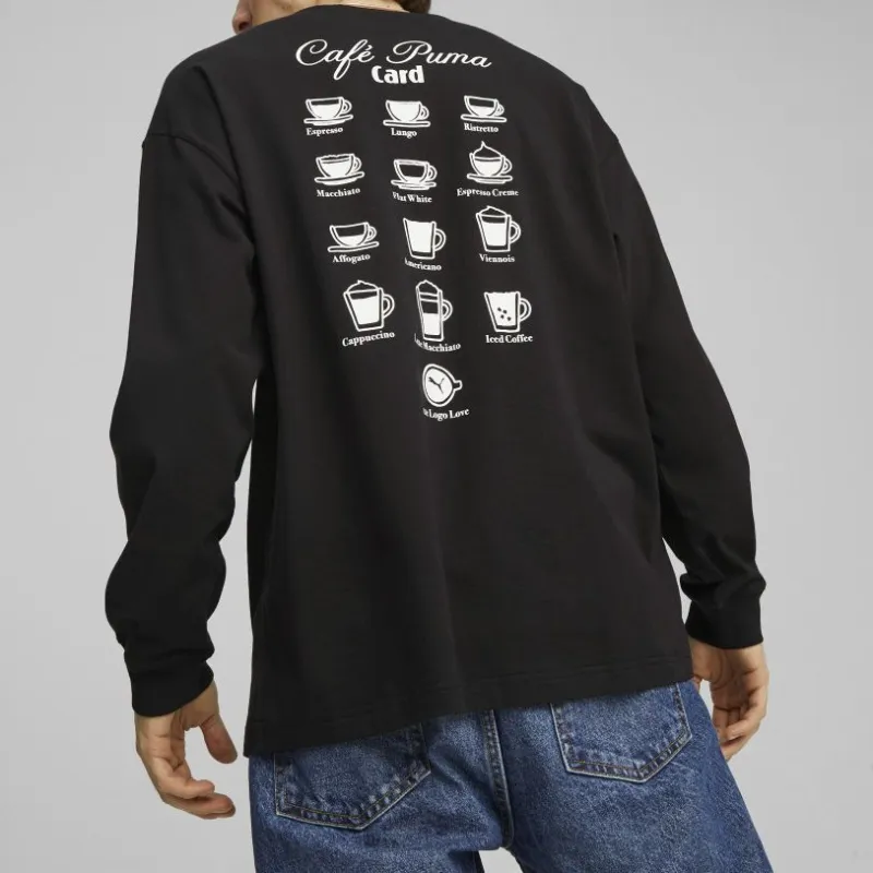PUMA CLASSICS CAFE Tee Long Sleeve T-Shirt Men's Black-4