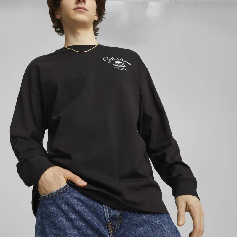 PUMA CLASSICS CAFE Tee Long Sleeve T-Shirt Men's Black-2