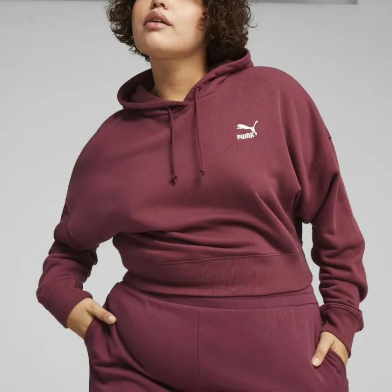 PUMA CLASSICS Cropped Hoodie TR Sweatshirt Women's Red-2