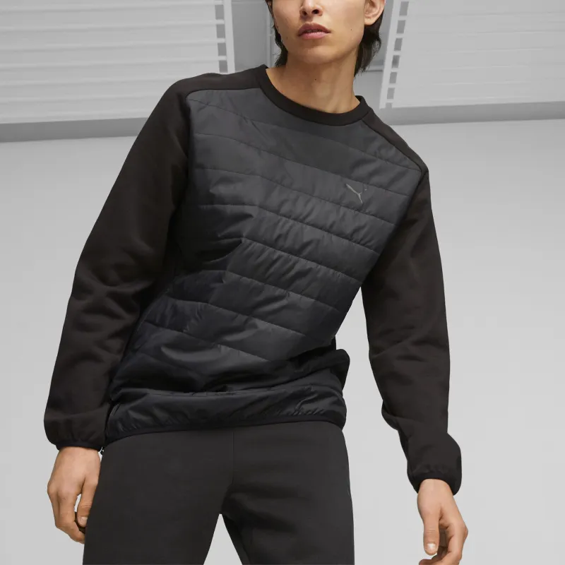 PUMA TECH Hybrid Crew Fleece Sweatshirt Men's Black-2