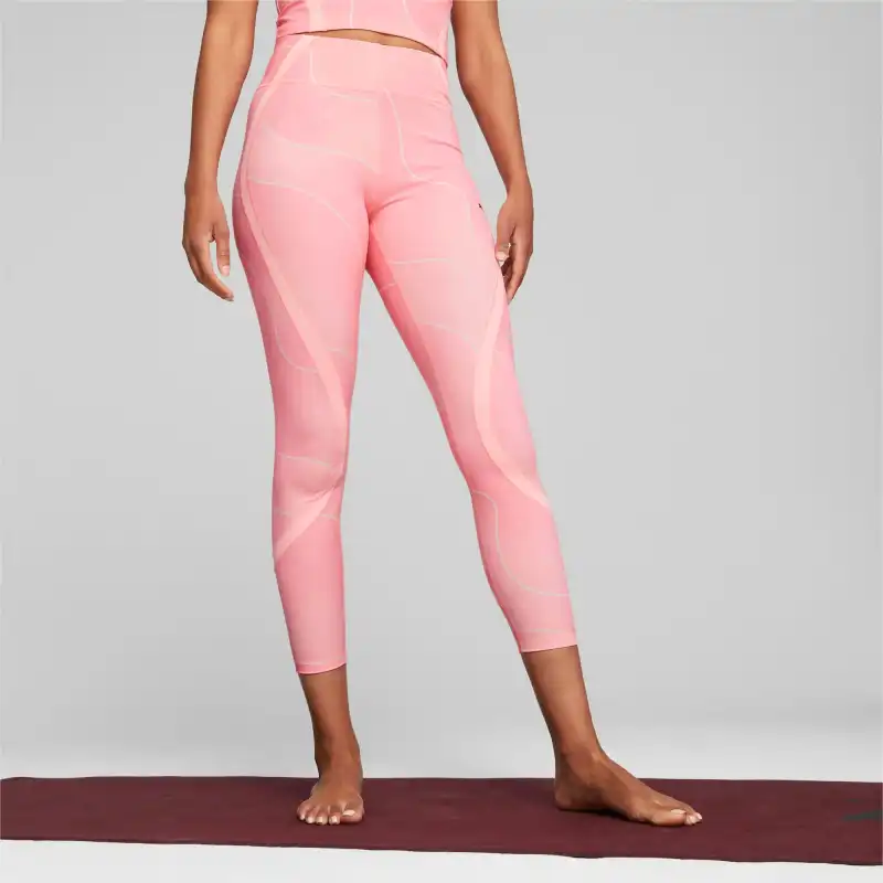 PUMA Studio Women's High Waist 7/8 Training Tights Athletic Trousers Women's Coral Pink-4