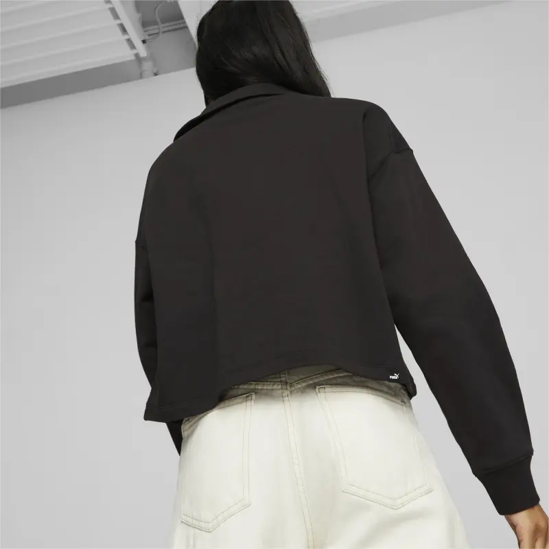 PUMA HER Women's High Neck Half Zip Sweatshirt Jacket Women's Black-4