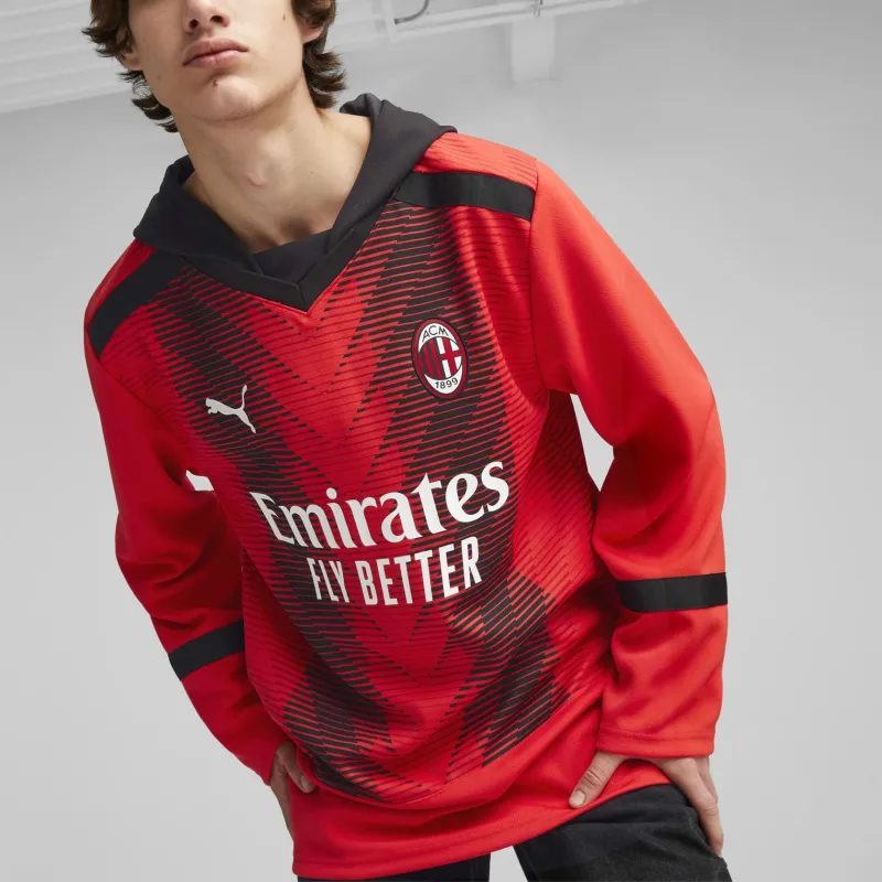 PUMA AC Milan Oversize Winter Football Jersey Soccer Jerseys Men's Red-4