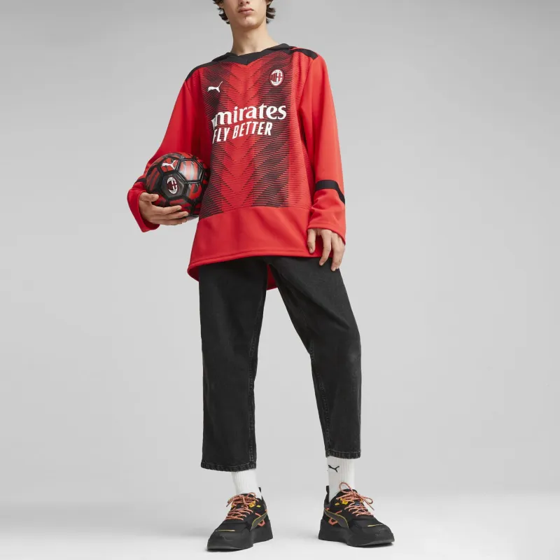 PUMA AC Milan Oversize Winter Football Jersey Soccer Jerseys Men's Red-5