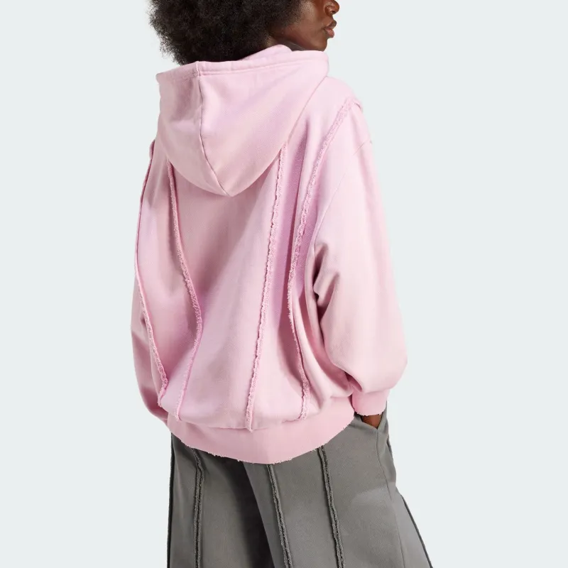 Adidas Originals DISTRESSED HOODIE Sweatshirt Women's Pink-2