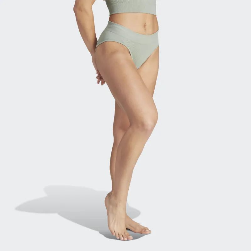 Adidas RIBBED ACTIVE SEAMLESS HIPSTER UNDERWEAR Underpants Women's 1 Pack Silver Green-3