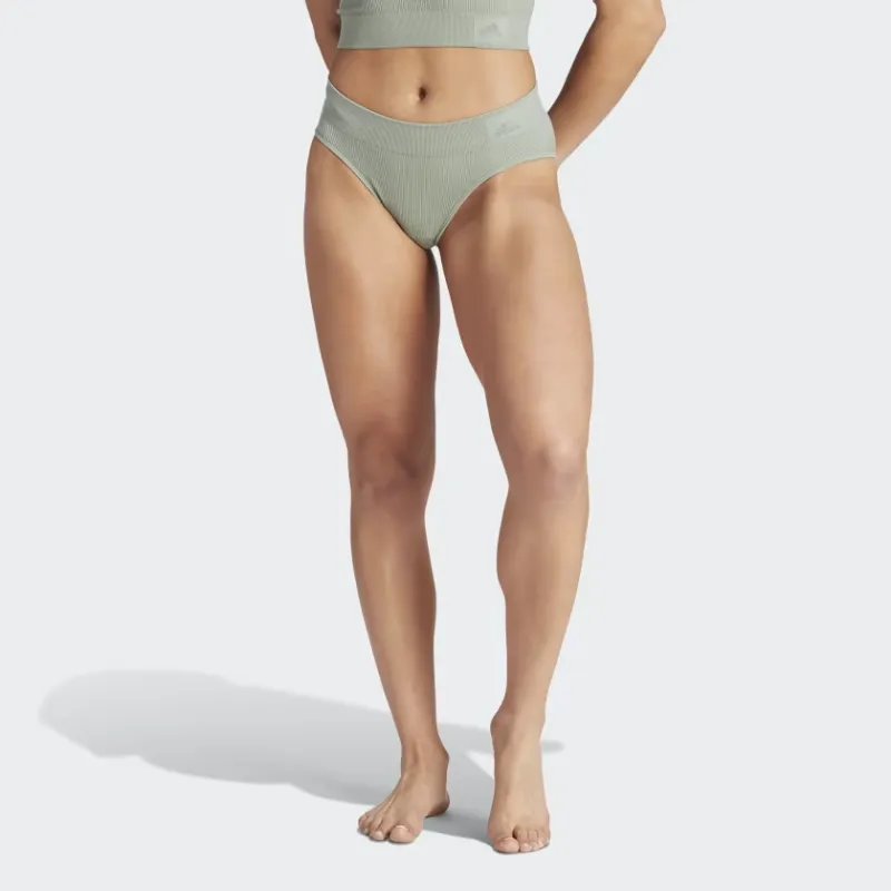 Adidas RIBBED ACTIVE SEAMLESS HIPSTER UNDERWEAR Underpants Women's 1 Pack Silver Green-1