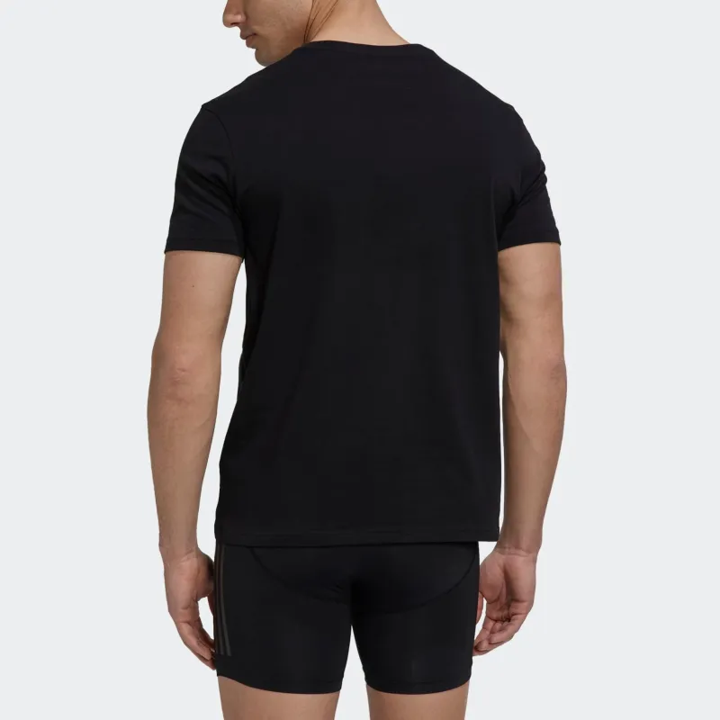 Adidas ACTIVE FLEX COTTON CREWNECK SHIRT UNDERWEAR T-Shirt Men's 3 Pack Black-1